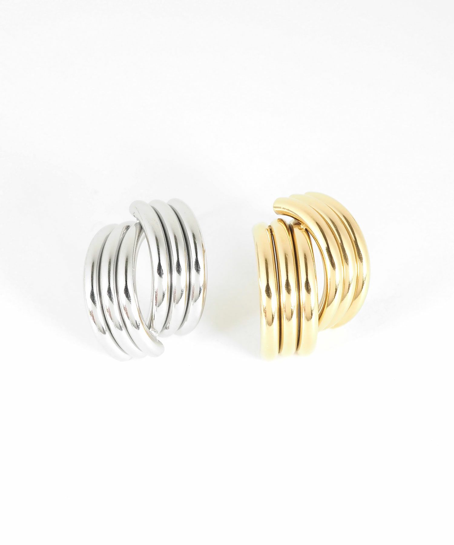 トリプルラインクロスステンレスピアス