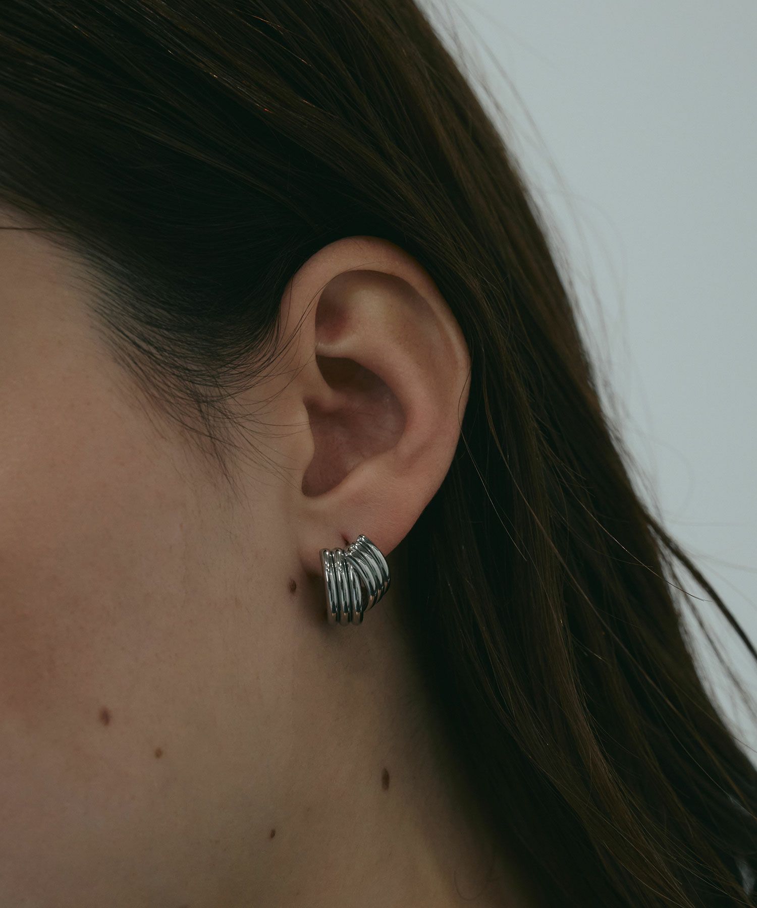 トリプルラインクロスステンレスピアス