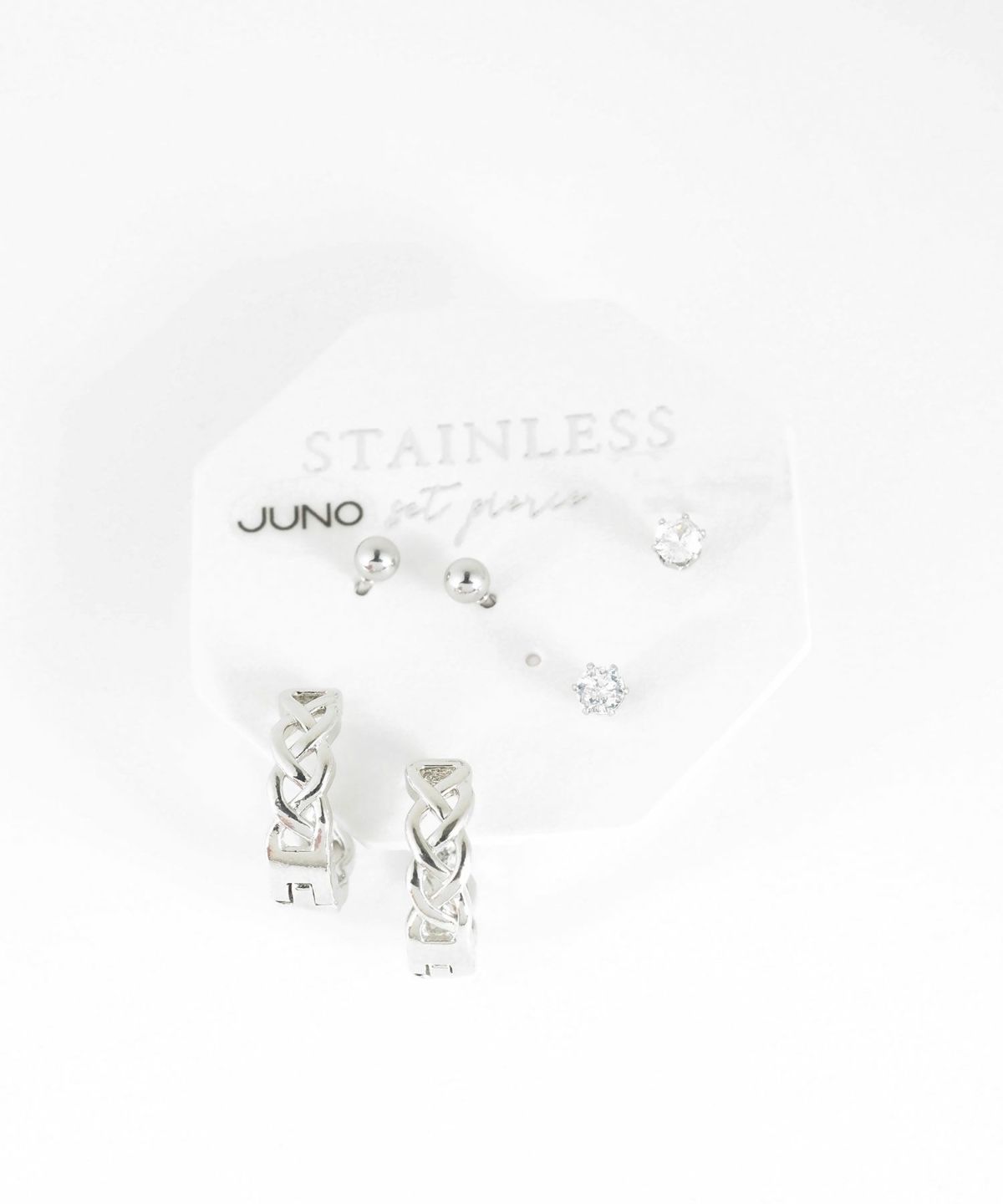 クロスラインフープセットステンレスピアス