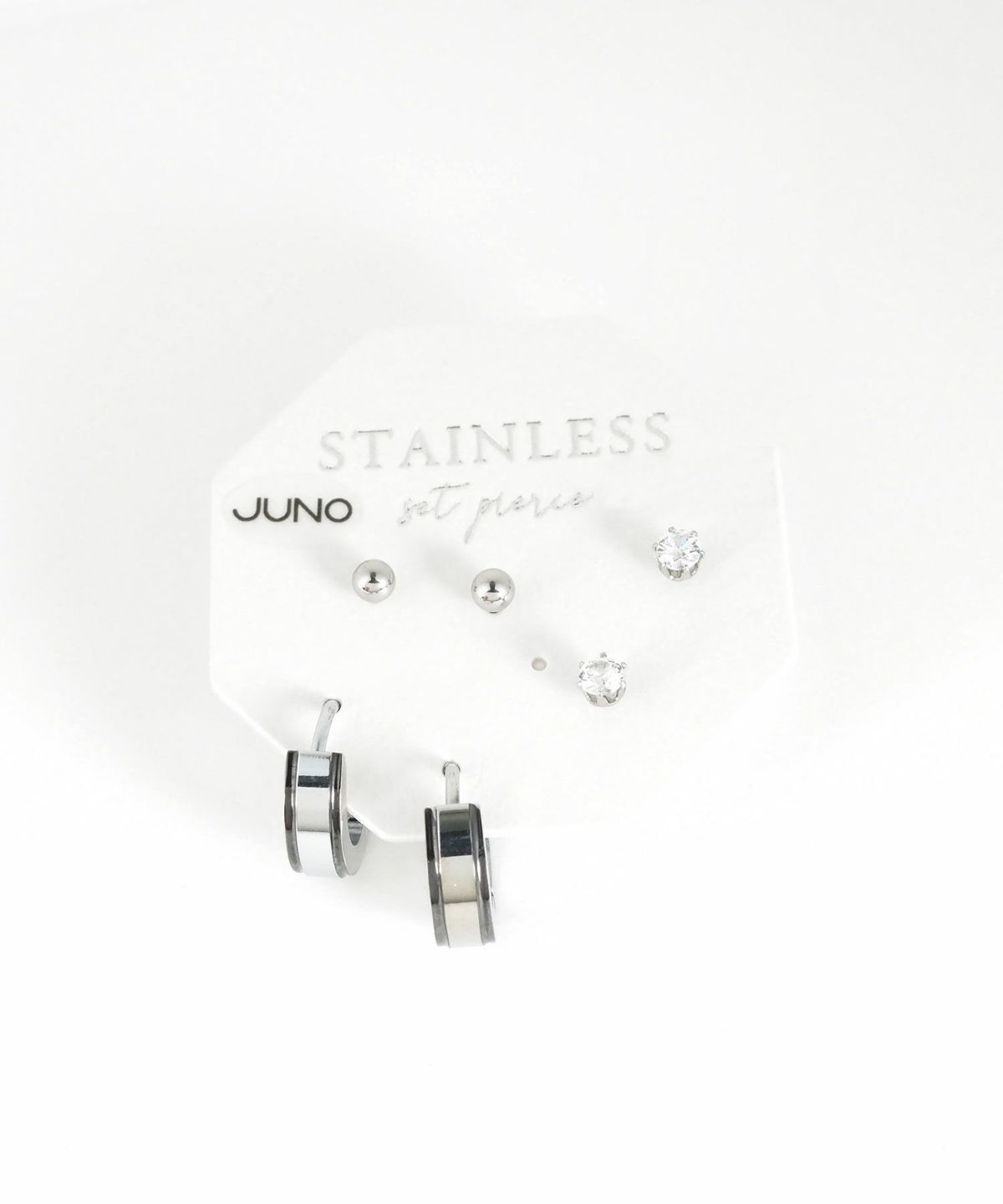 ブラックラインフープセットステンレスピアス