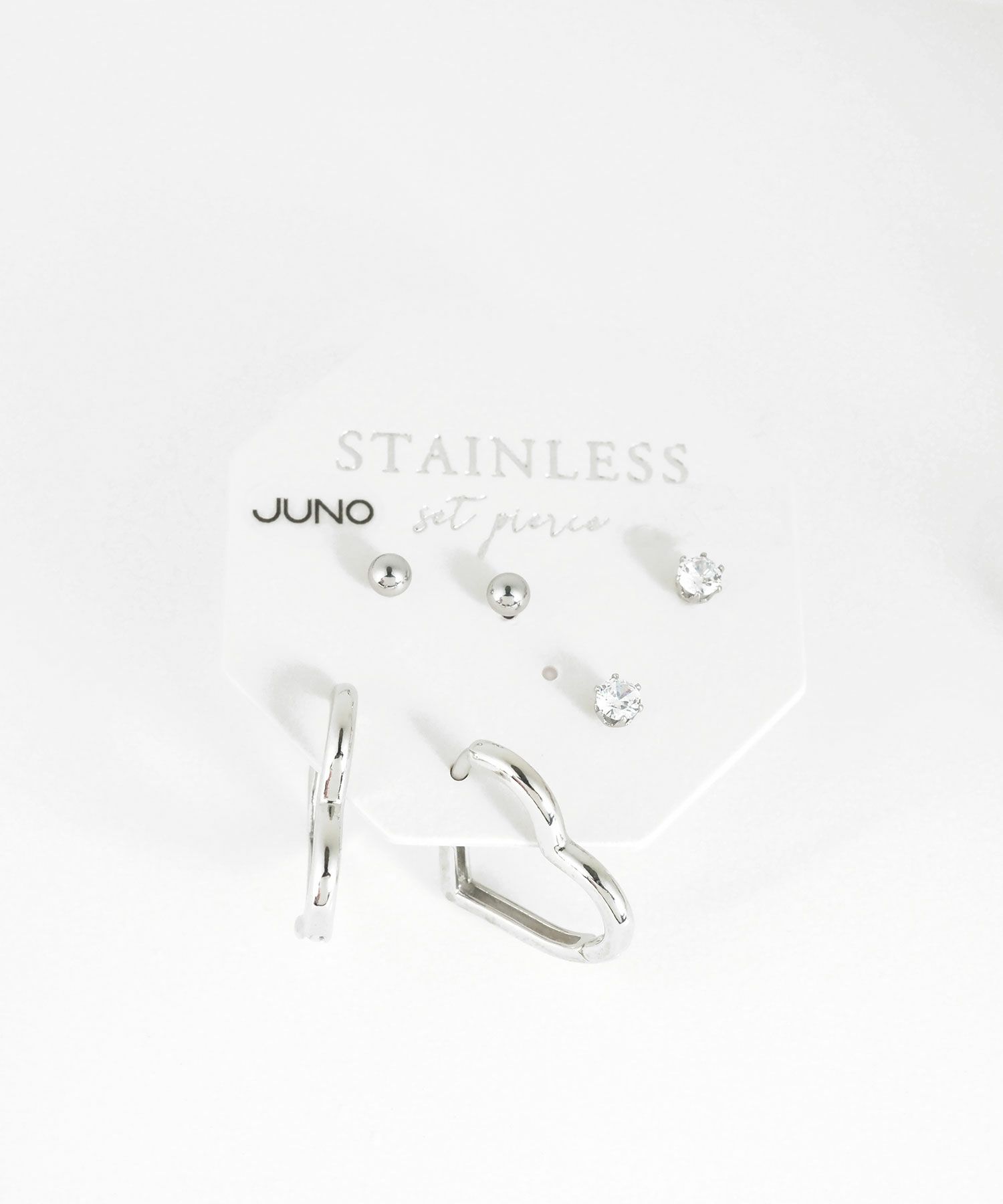 ハートフレームセットステンレスピアス