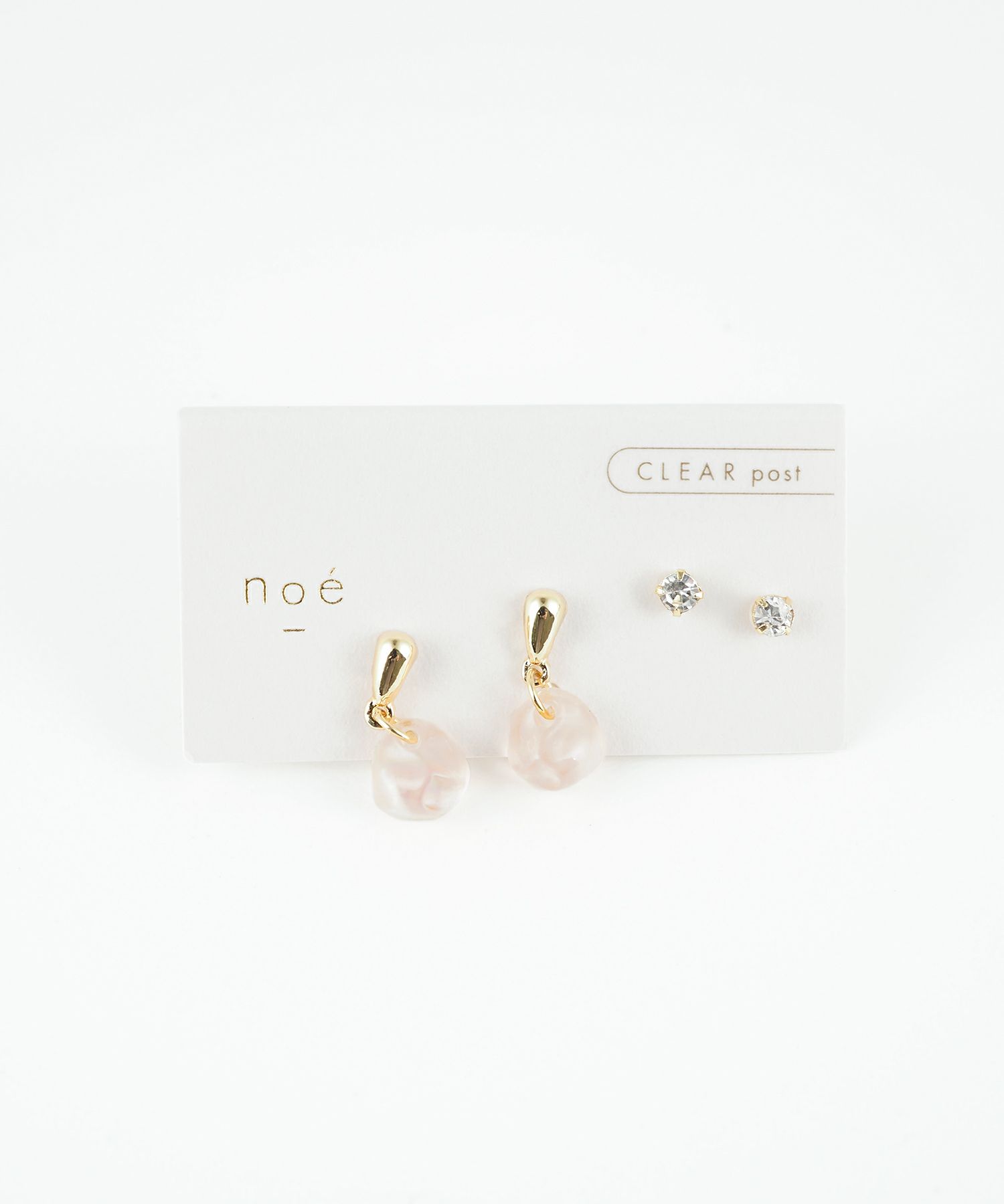 シェルストーン樹脂ポストセットピアス