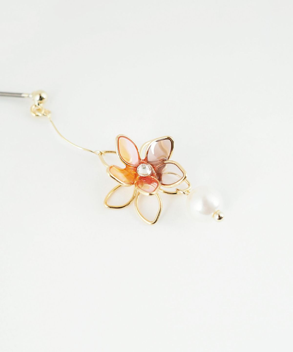 ワイヤーフラワーチタンポストピアス