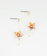 ワイヤーフラワーチタンポストピアス