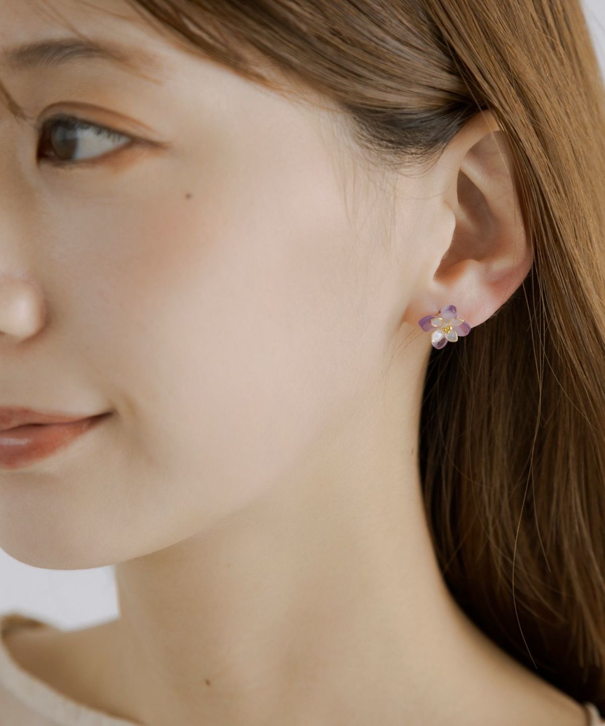 アジサイレイヤーチタンポストピアス