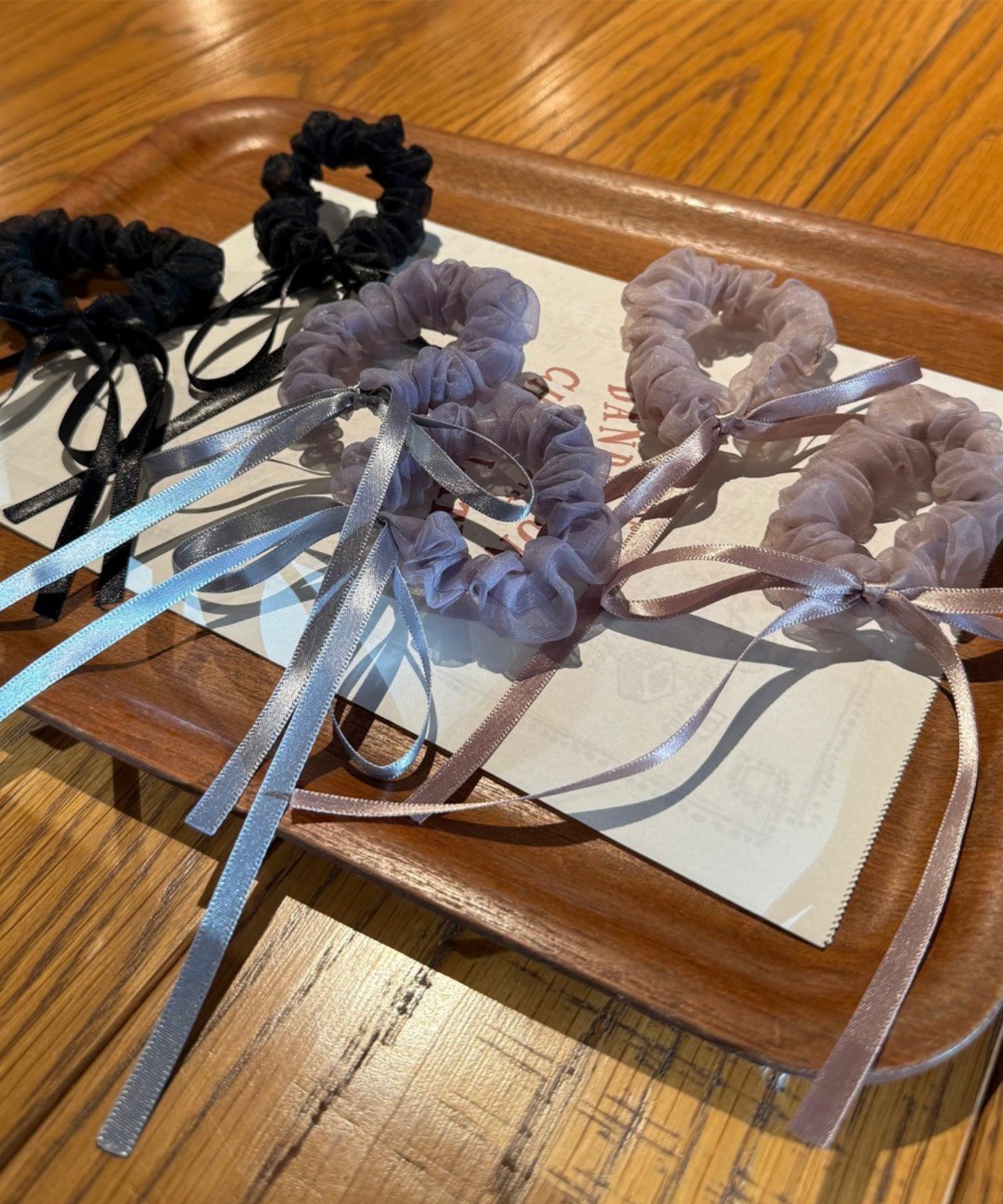 サテンリボンオーガンジーセットシュシュ