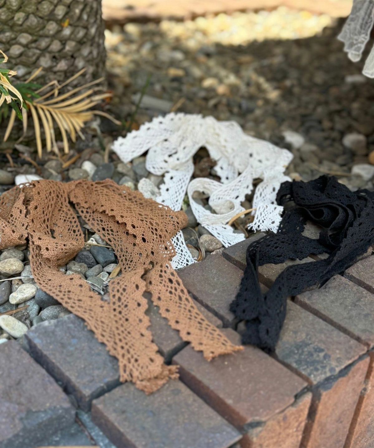 コットンレースリボンポニーフック【nuage】