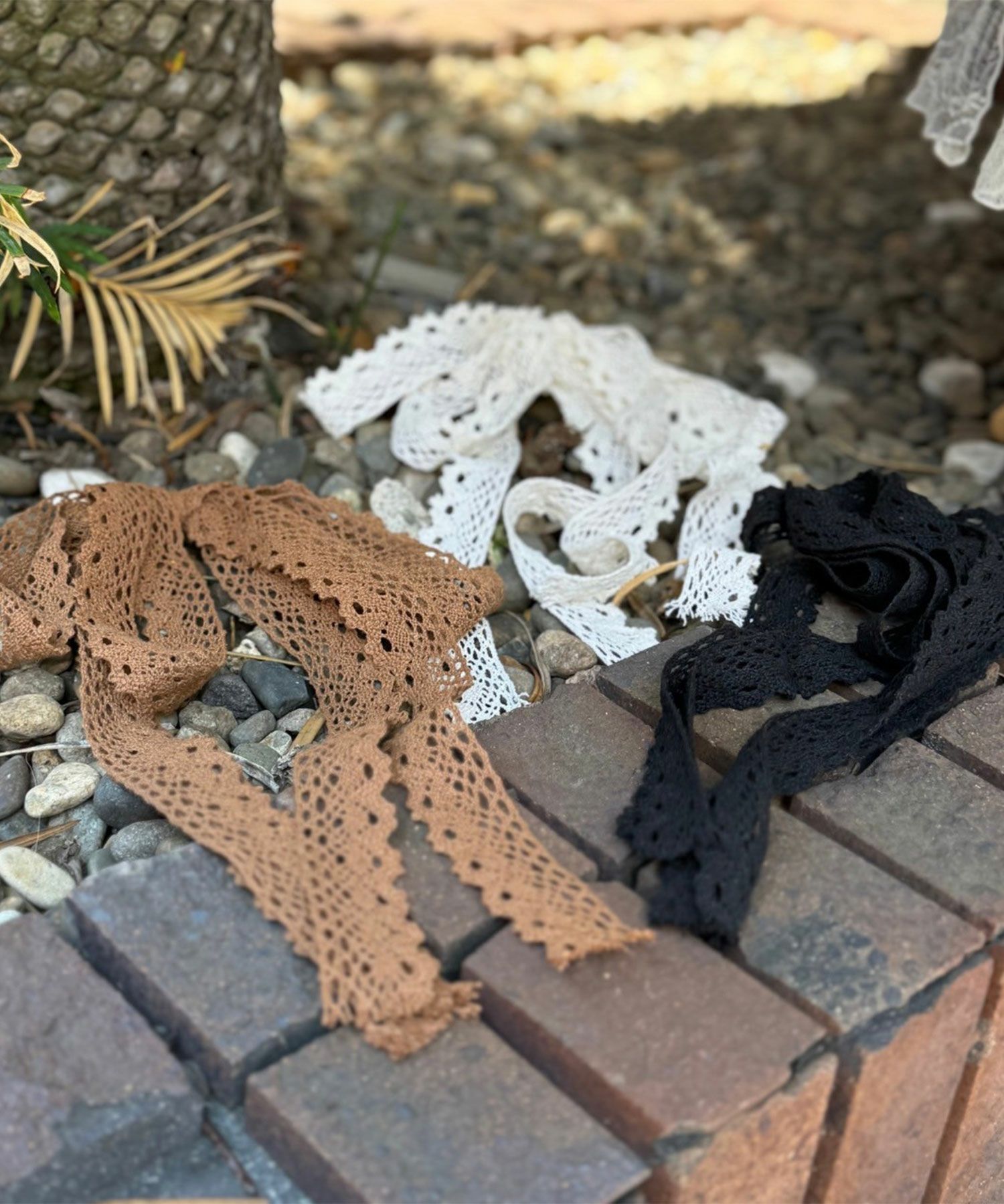 コットンレースリボンポニーフック【nuage】