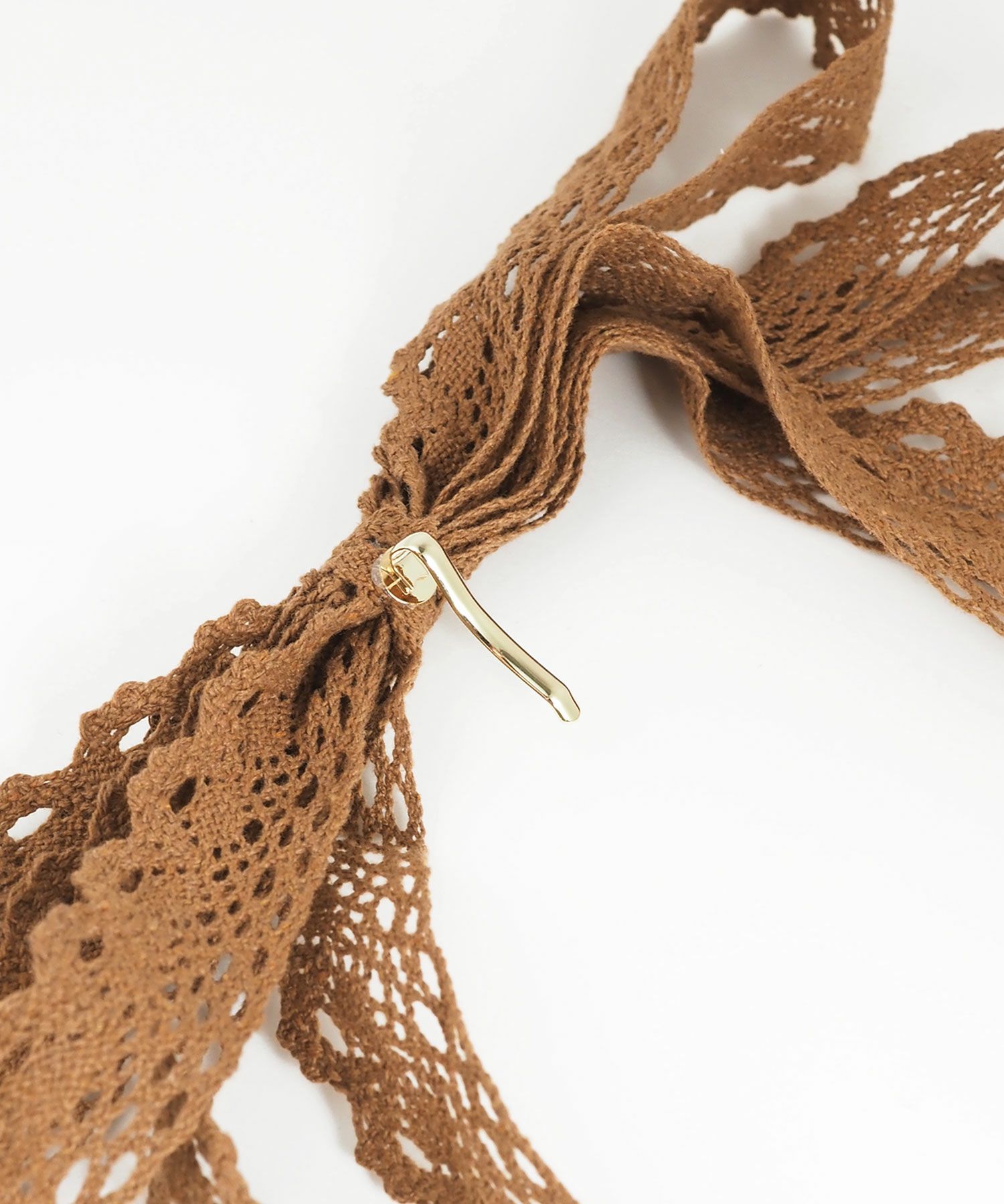 コットンレースリボンポニーフック【nuage】