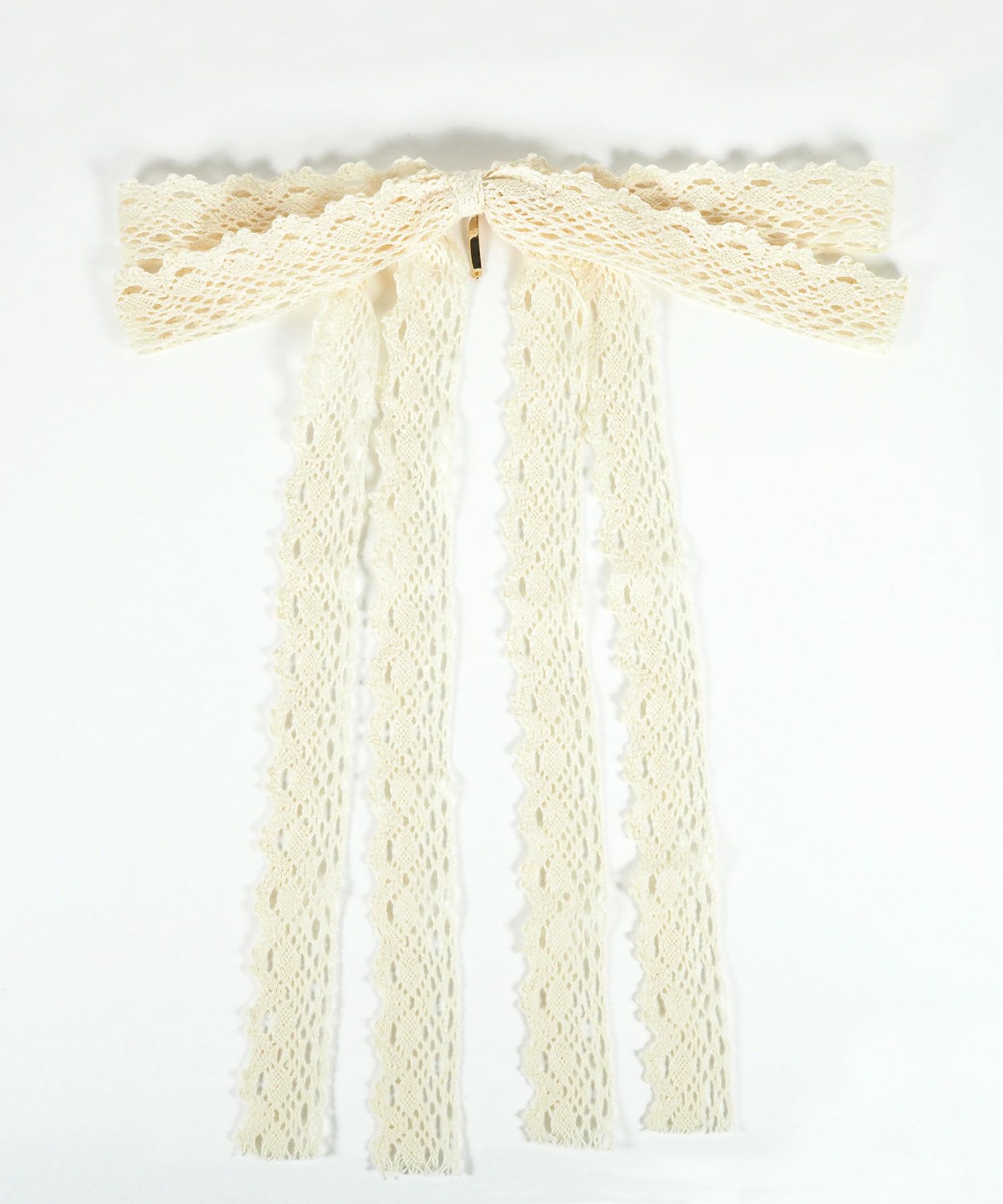 コットンレースリボンポニーフック【nuage】