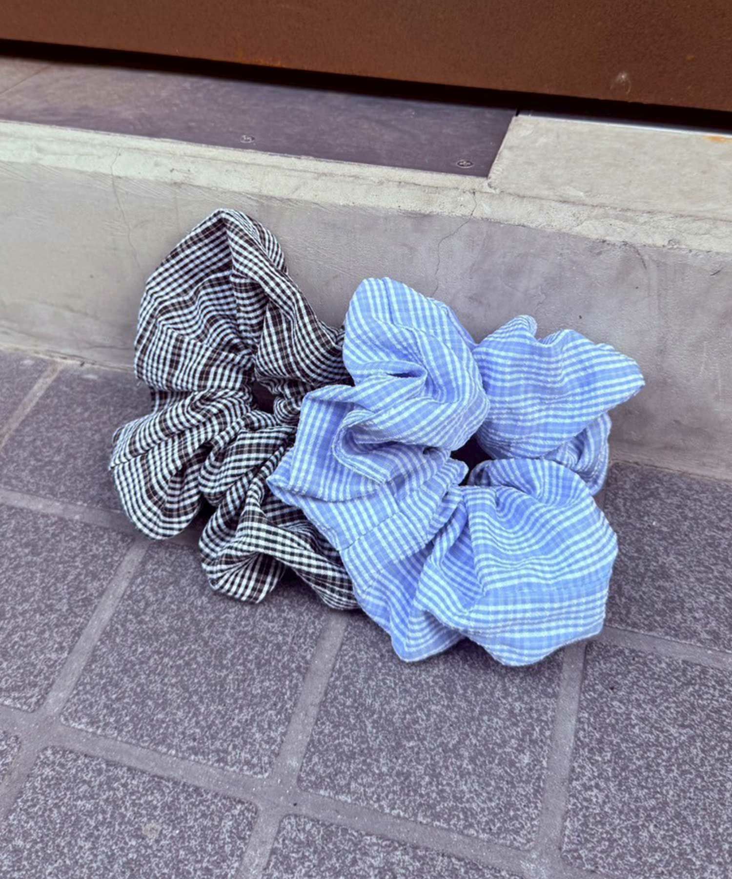 チェックビッグシュシュ【nuage】