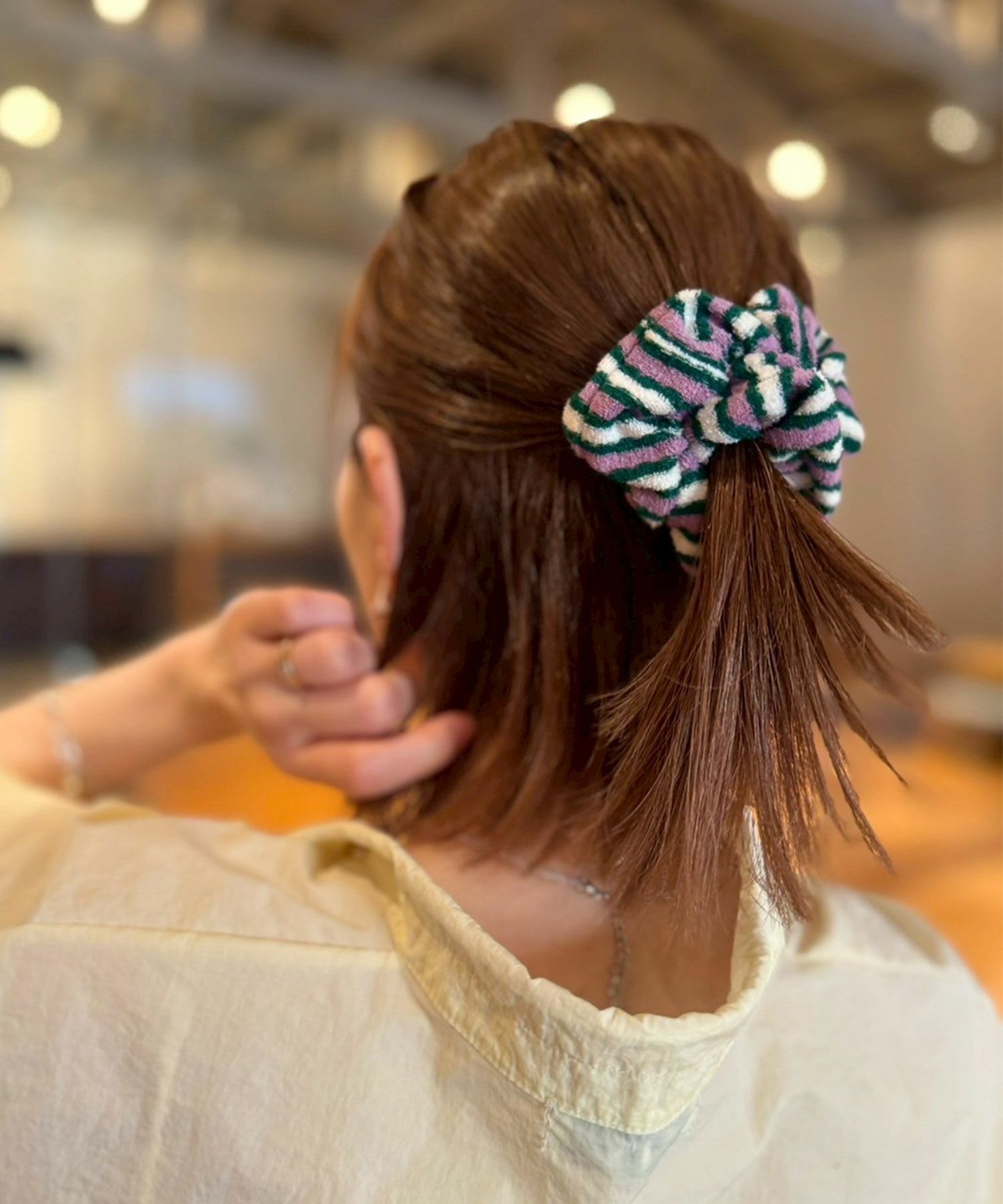 ストライプパイルシュシュ【nuage】