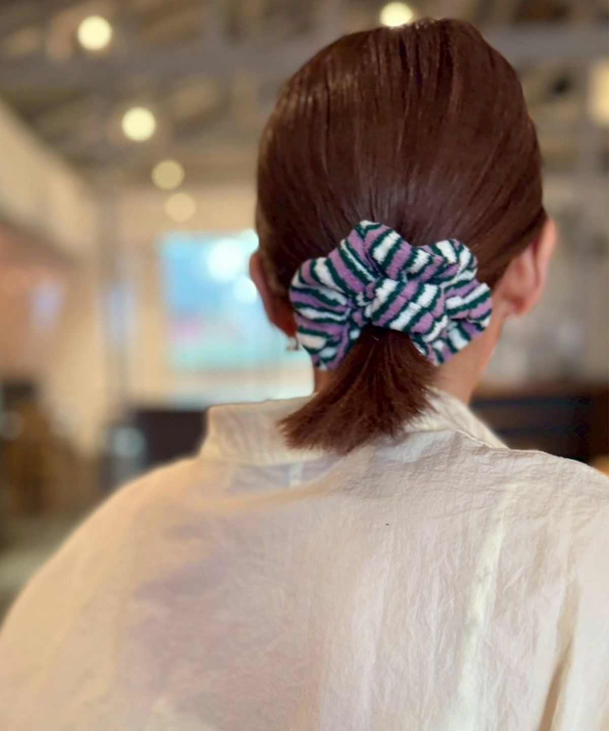 ストライプパイルシュシュ【nuage】