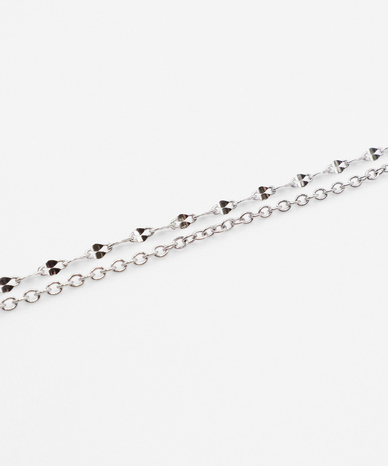 ペタルチェーンレイヤードブレスレット