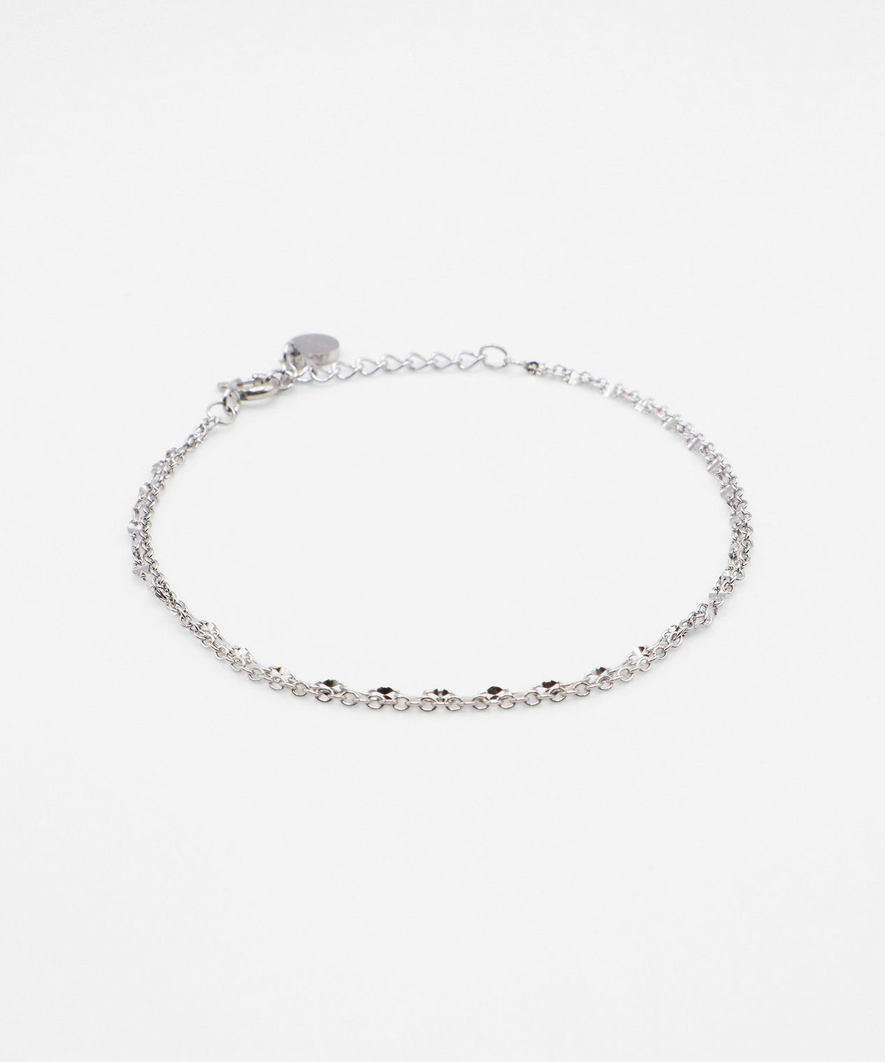 ペタルチェーンレイヤードブレスレット