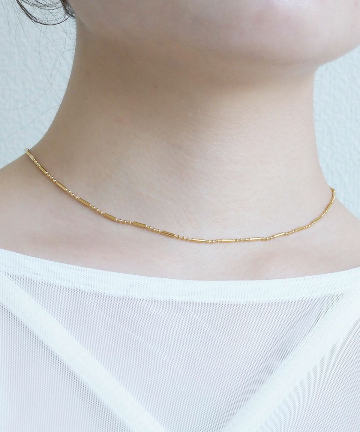 トリムボールチェーンステンレスネックレス