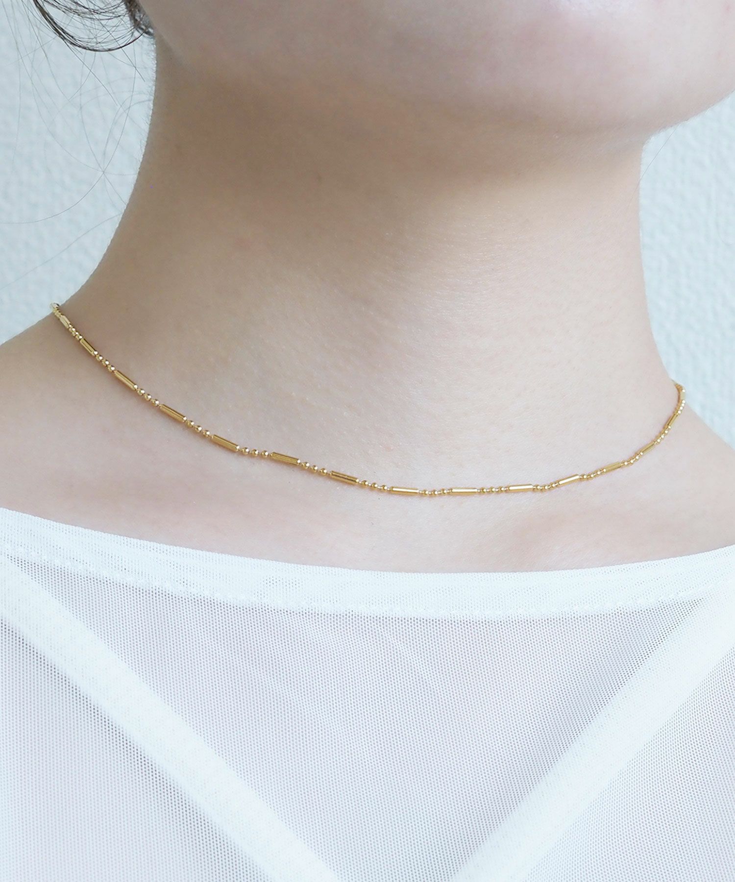 トリムボールチェーンステンレスネックレス