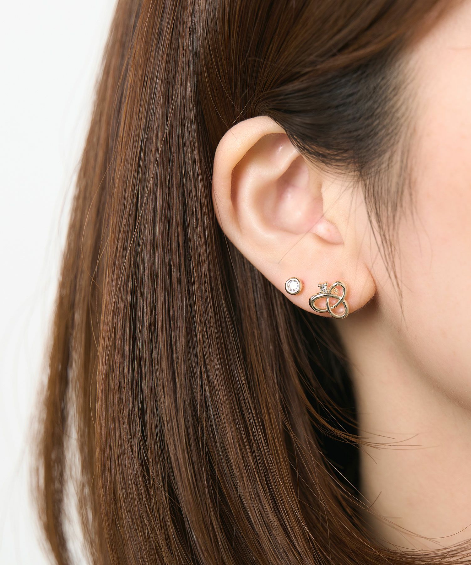 ニュアンスクロスステンレスポストセットピアス