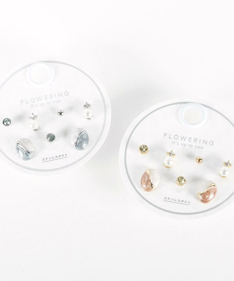 オーバルステンレスポストセットピアス