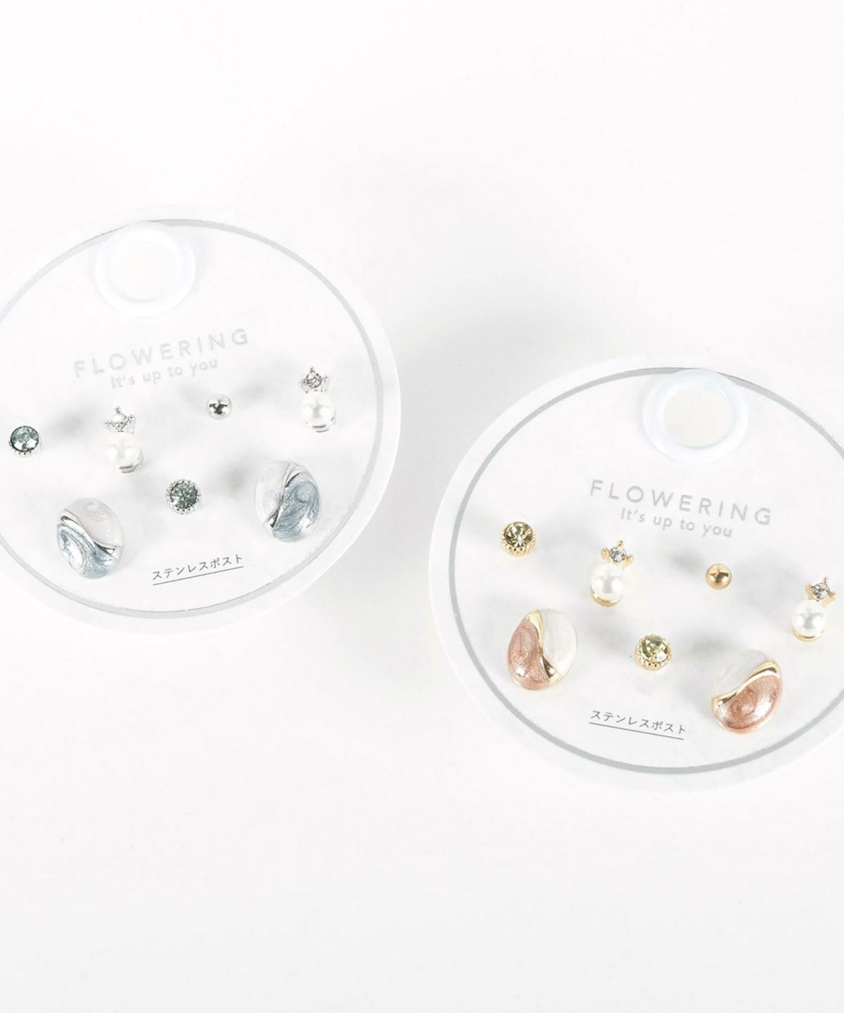 オーバルステンレスポストセットピアス