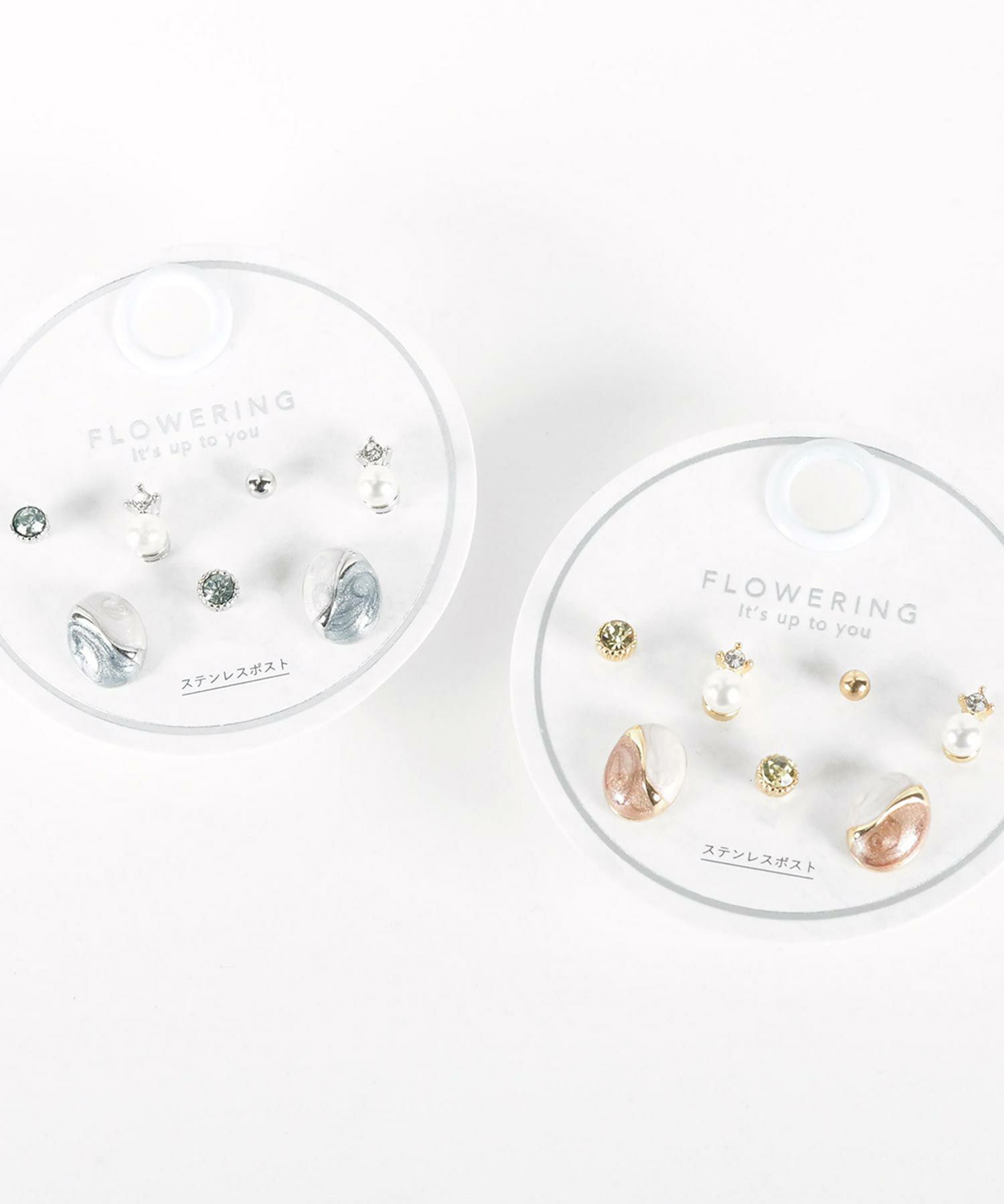 オーバルステンレスポストセットピアス