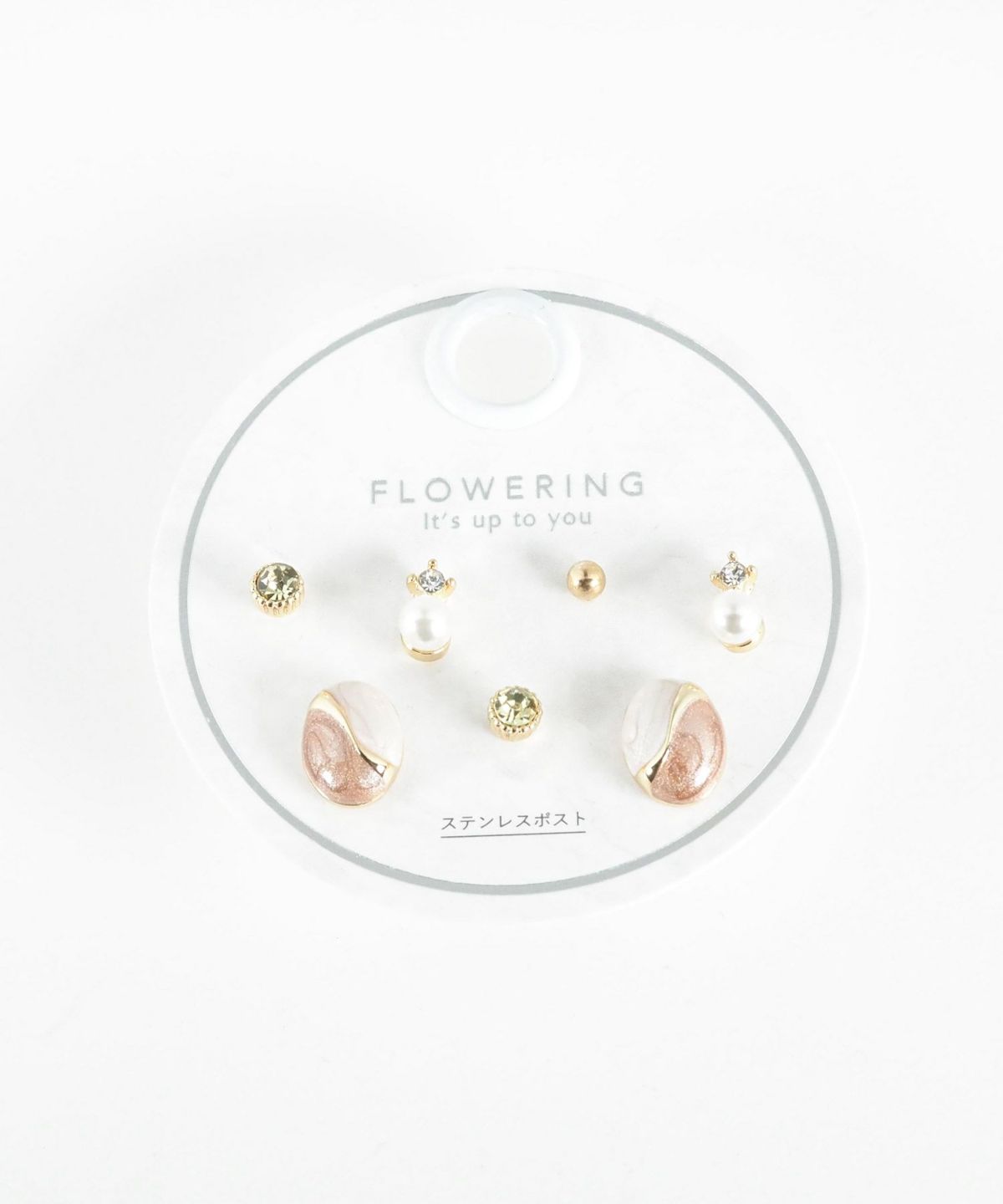 オーバルステンレスポストセットピアス