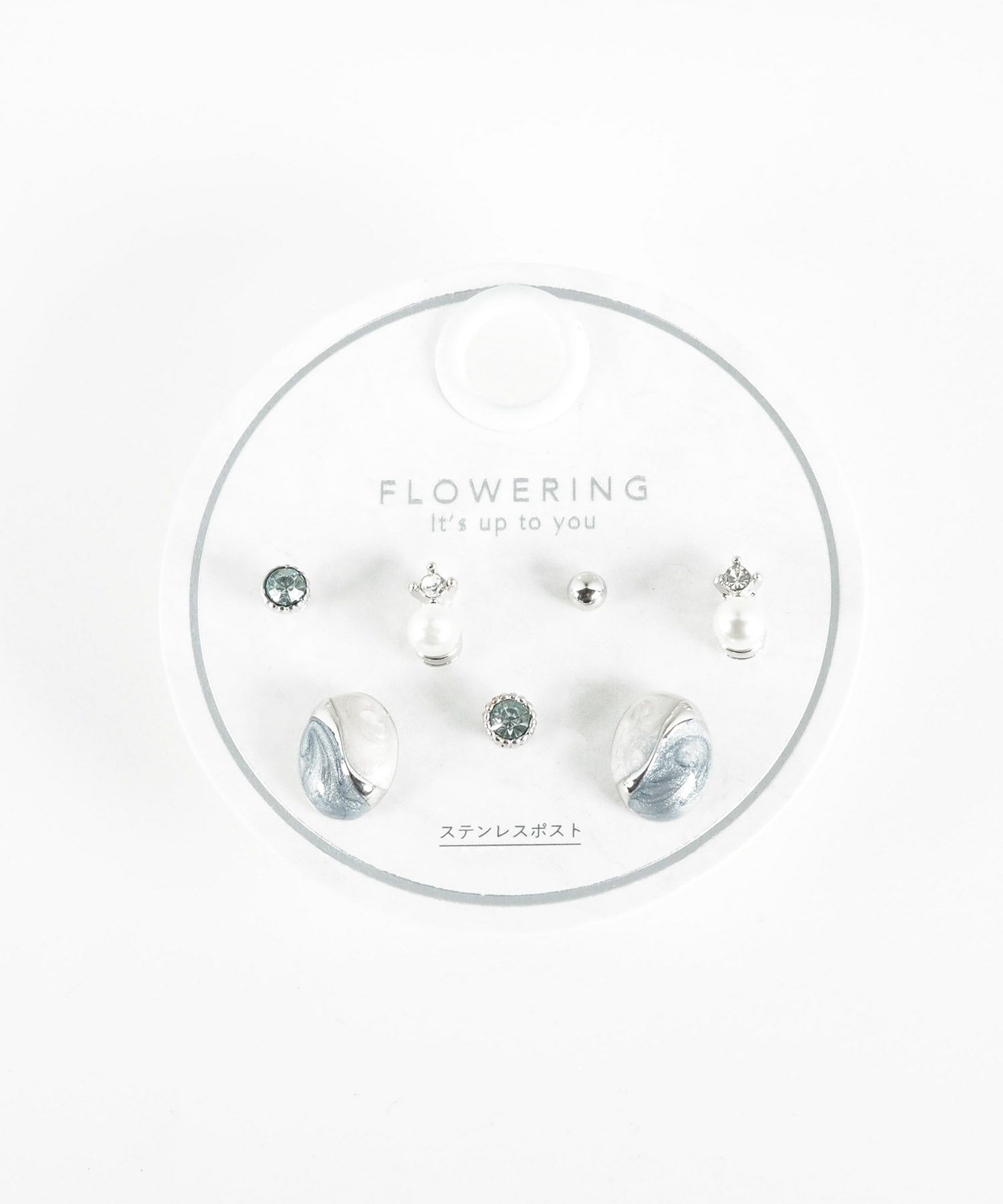 オーバルステンレスポストセットピアス