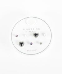 ハートビジューステンレスポストピアス