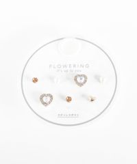 ハートビジューステンレスポストピアス