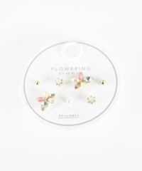 フラワービジューステンレスポストセットピアス