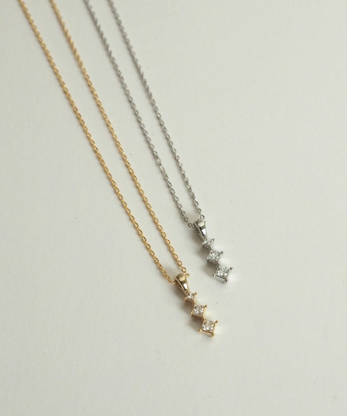 トリオビジューダイヤプチペンダント【MUK petite charme】