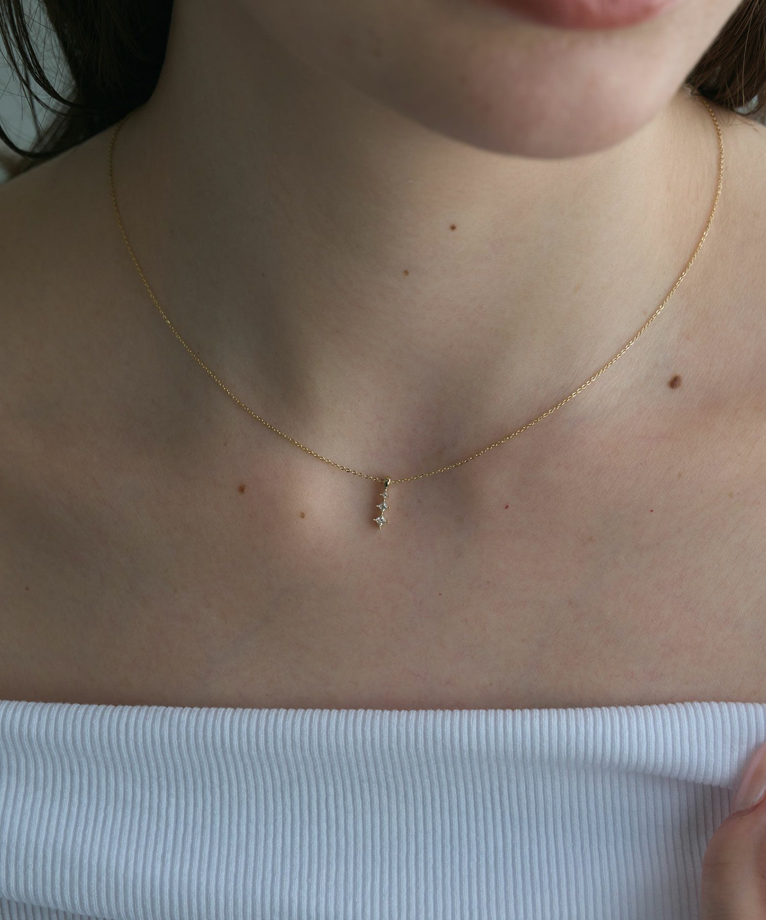 トリオビジューダイヤプチペンダント【MUK petite charme】