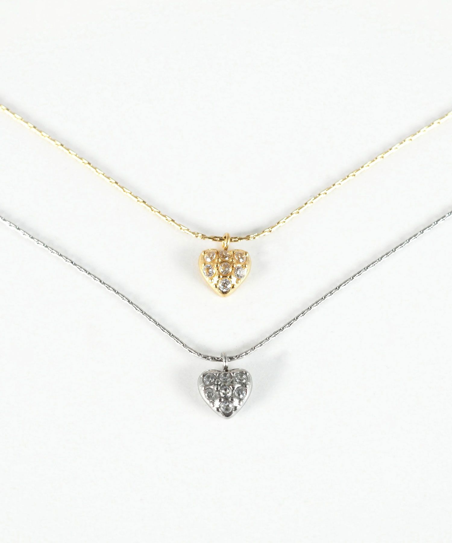 パヴェハートステンレスプチペンダント