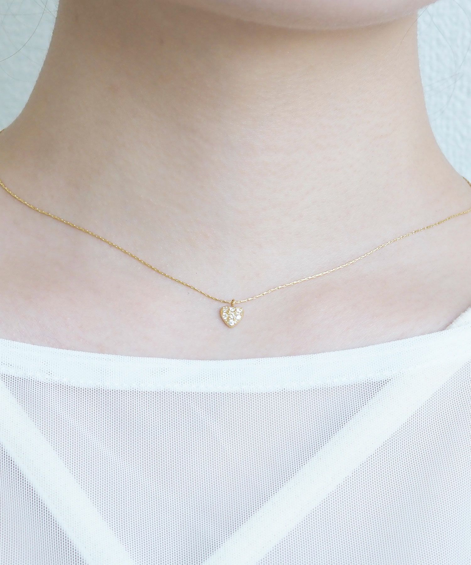 パヴェハートステンレスプチペンダント