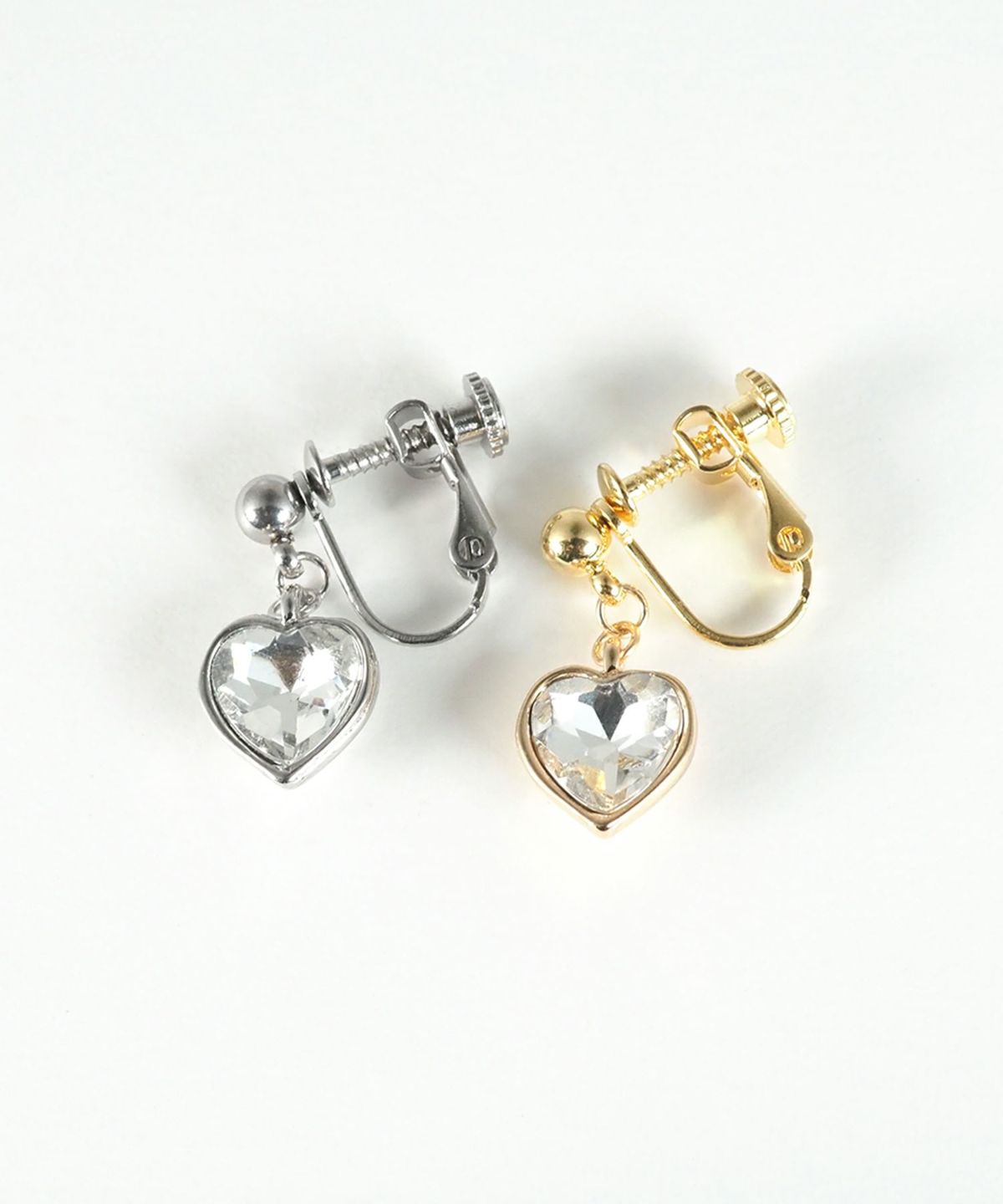 ハートストーンステンレスイヤリング