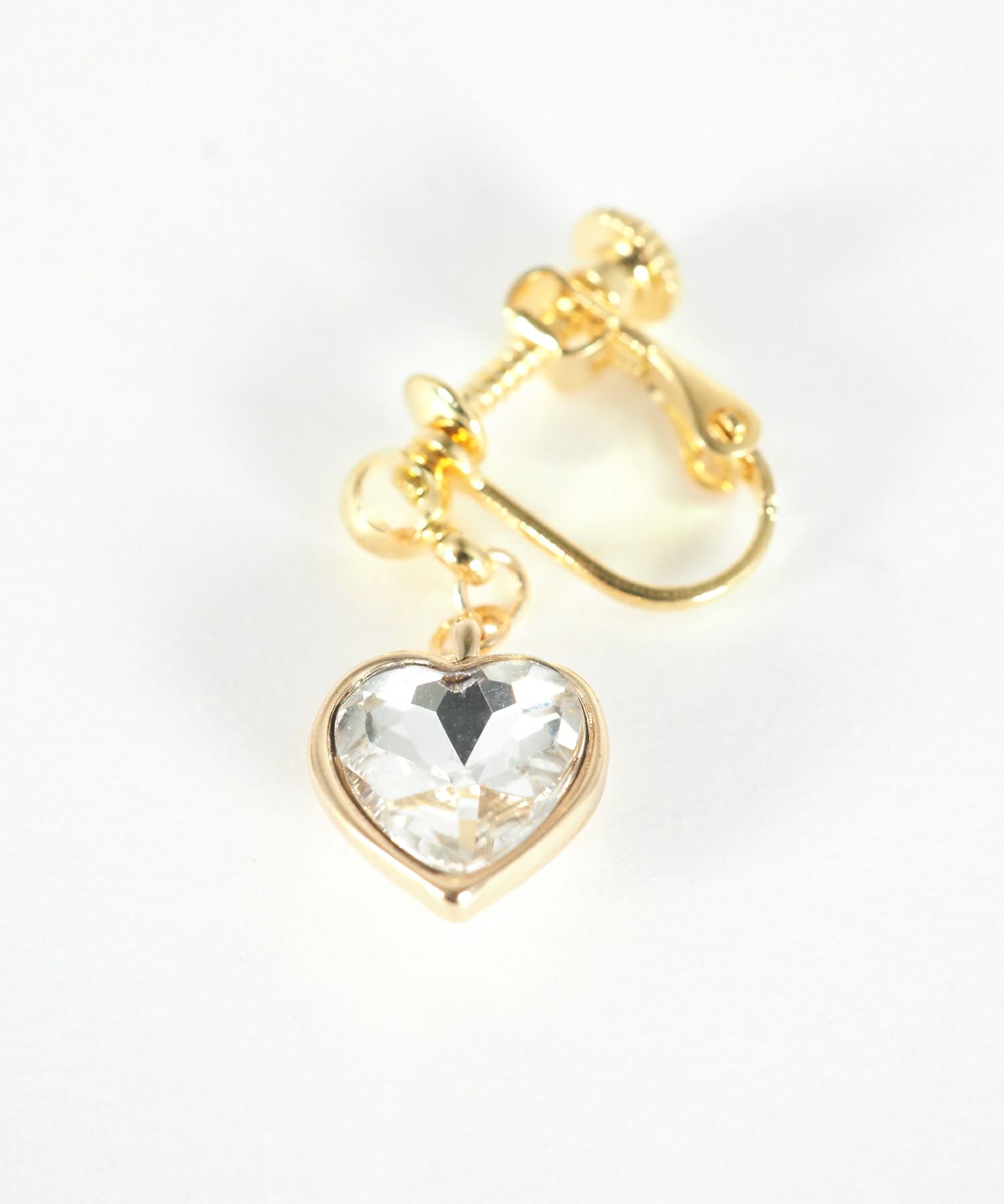 ハートストーンステンレスイヤリング