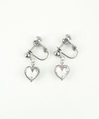 ハートストーンステンレスイヤリング