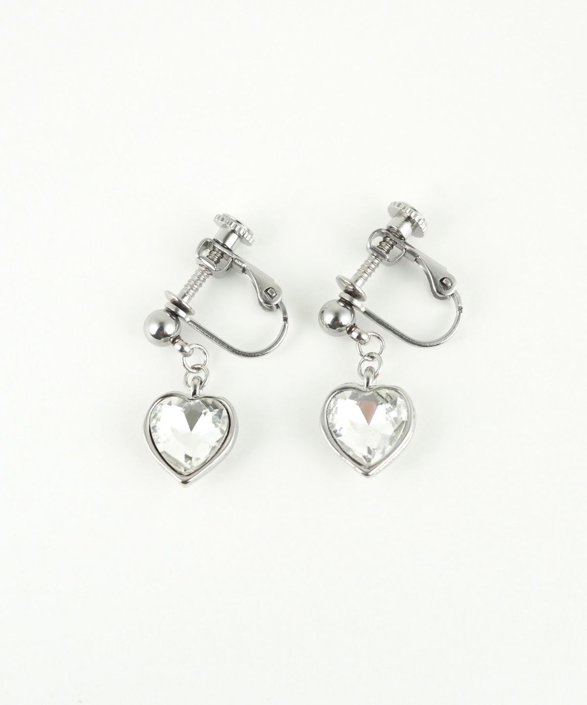 ハートストーンステンレスイヤリング