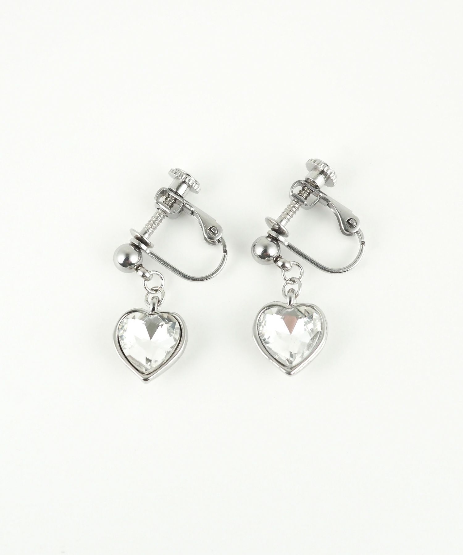 ハートストーンステンレスイヤリング