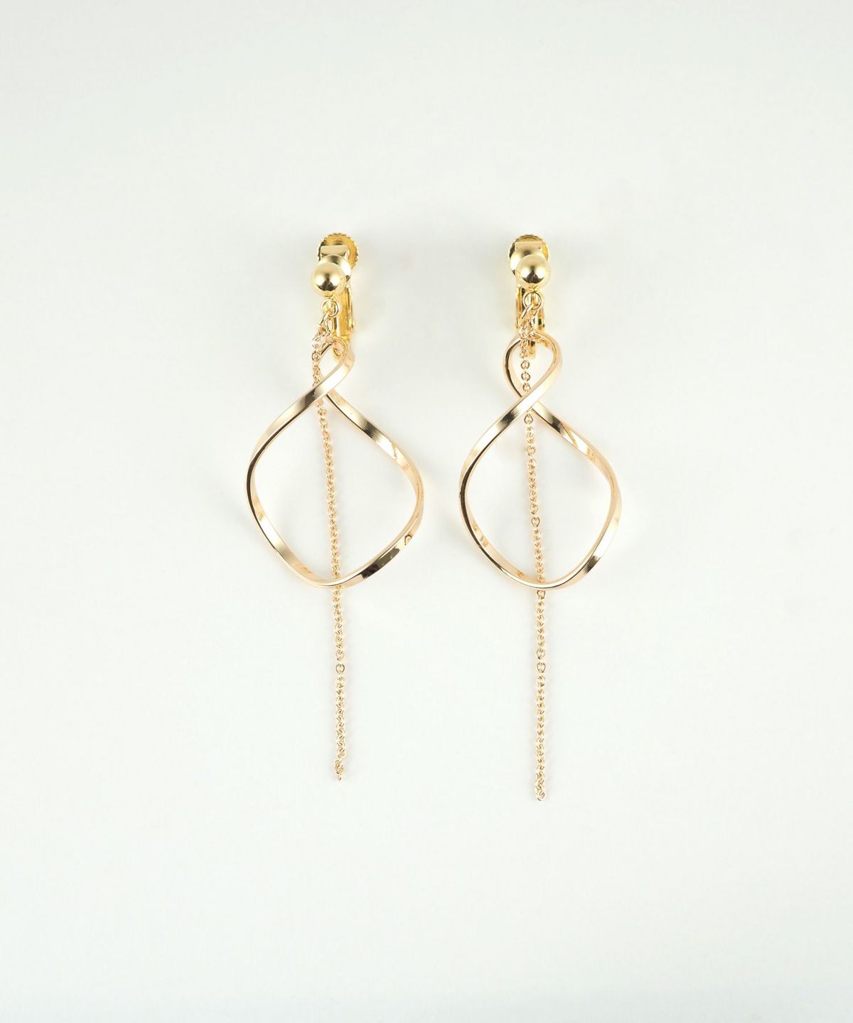 スパイラルメタルチェーンステンレスイヤリング