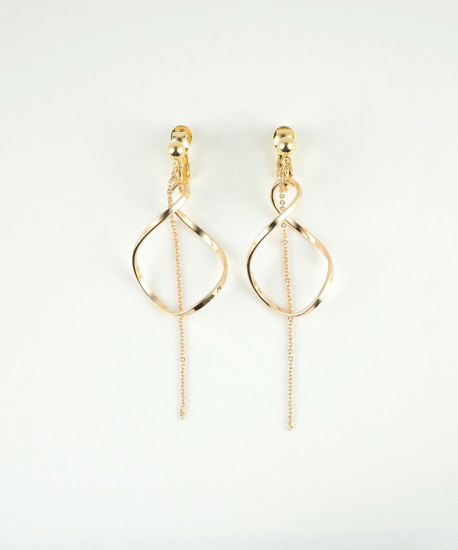 スパイラルメタルチェーンステンレスイヤリング