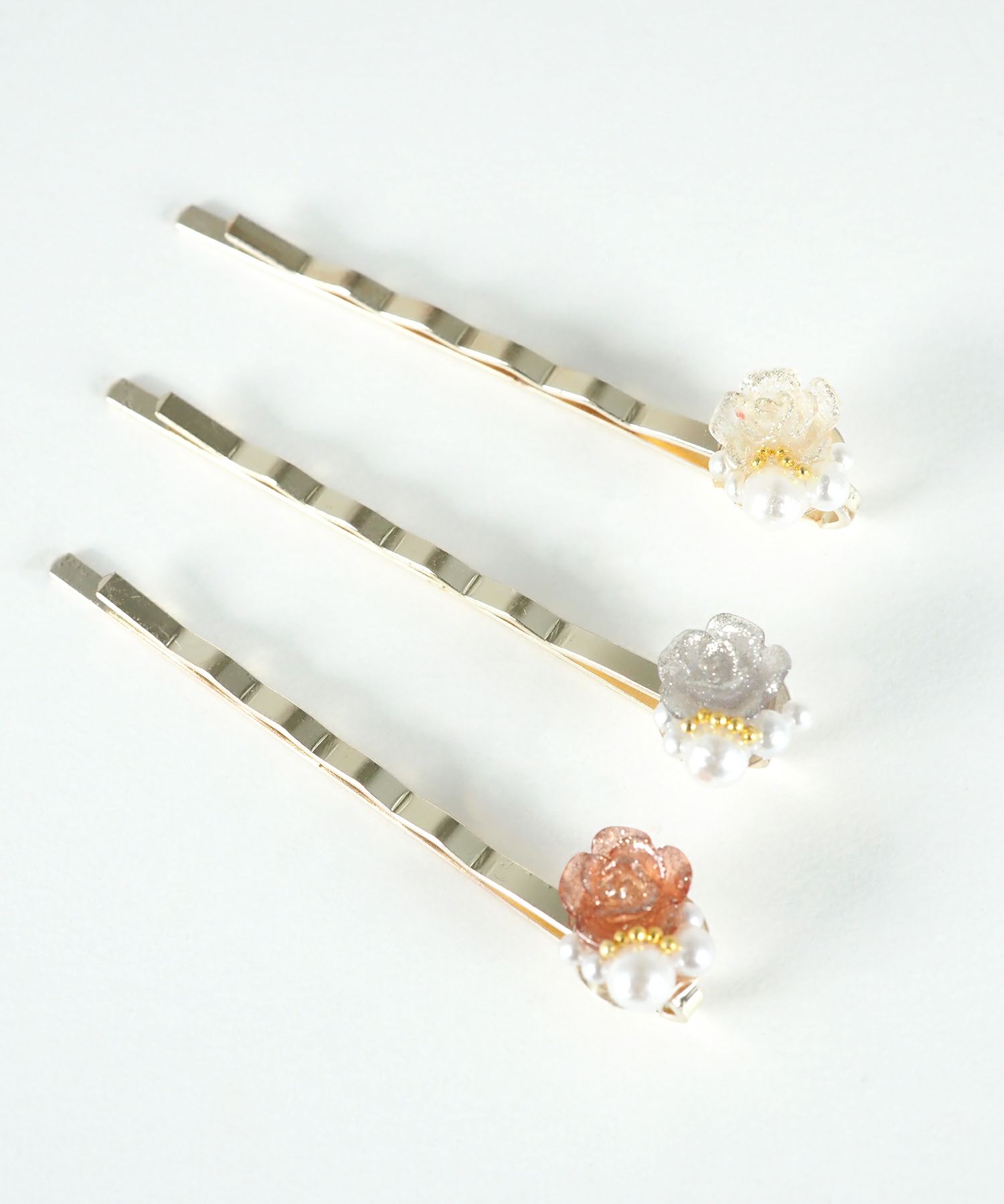 ローズパールヘアピン3Pセット