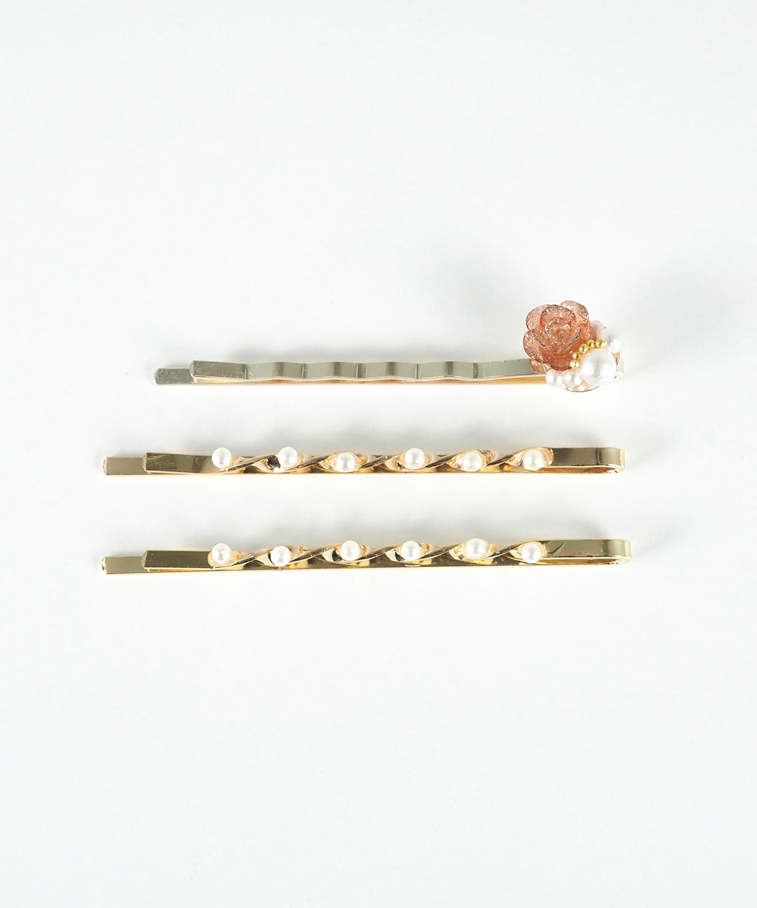 ローズパールヘアピン3Pセット