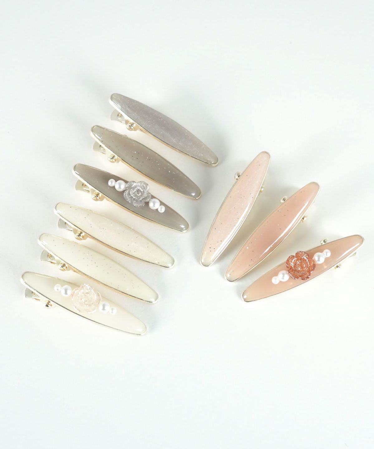 ローズパールエポミニヘアクリップ3Pセット