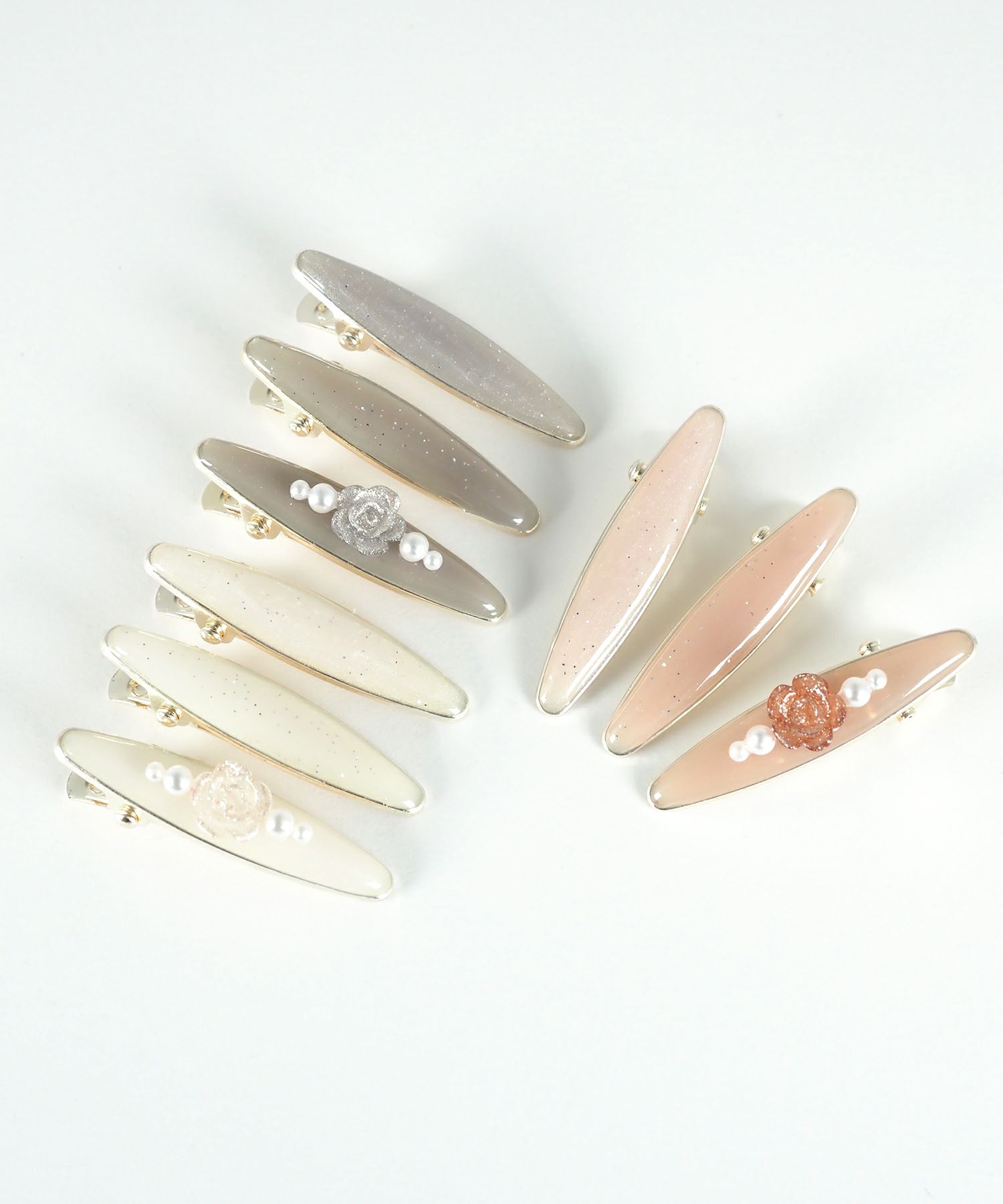 ローズパールエポミニヘアクリップ3Pセット