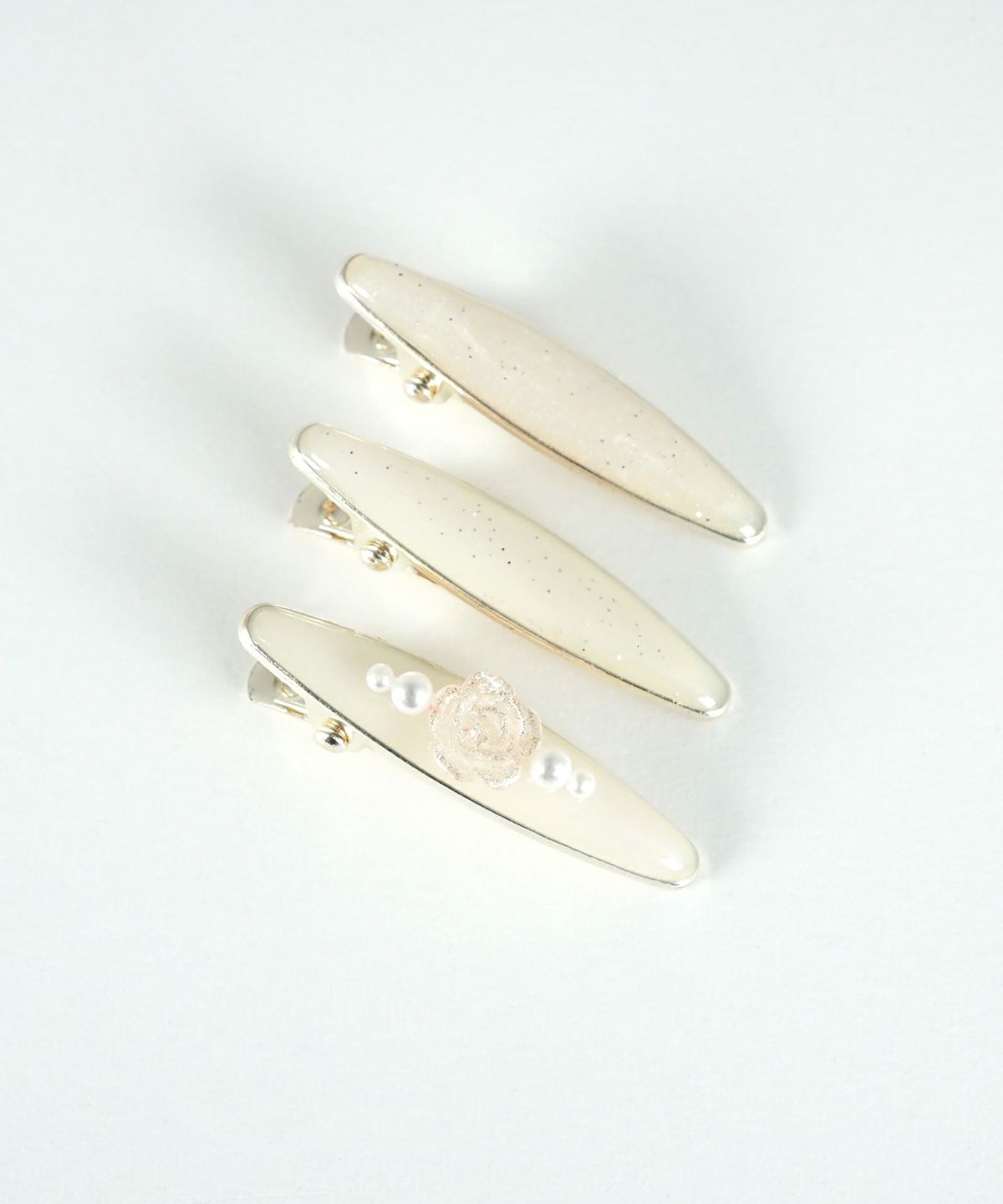 ローズパールエポミニヘアクリップ3Pセット