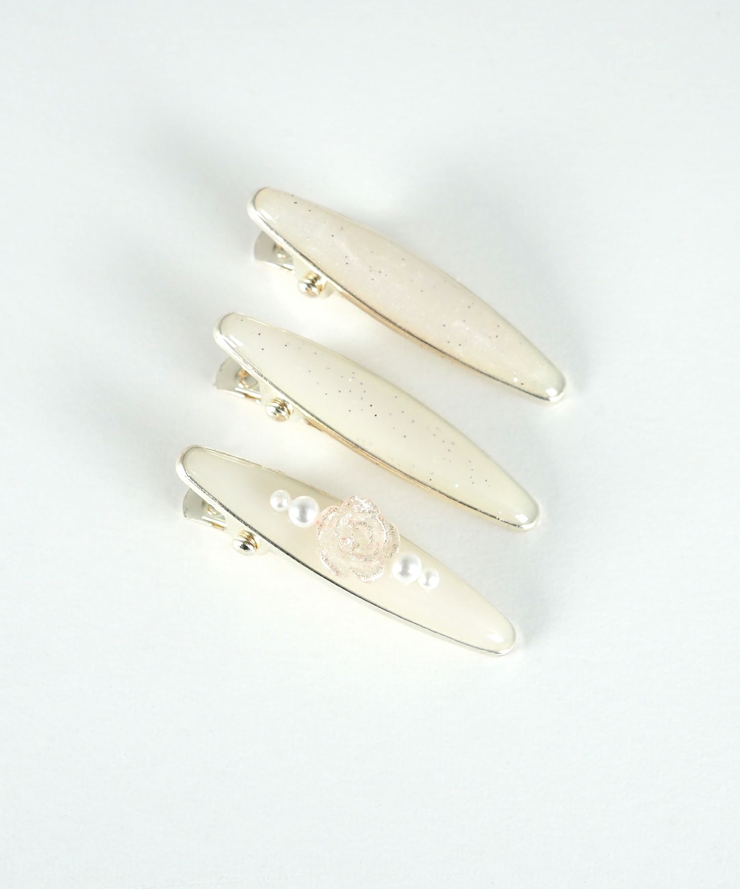 ローズパールエポミニヘアクリップ3Pセット