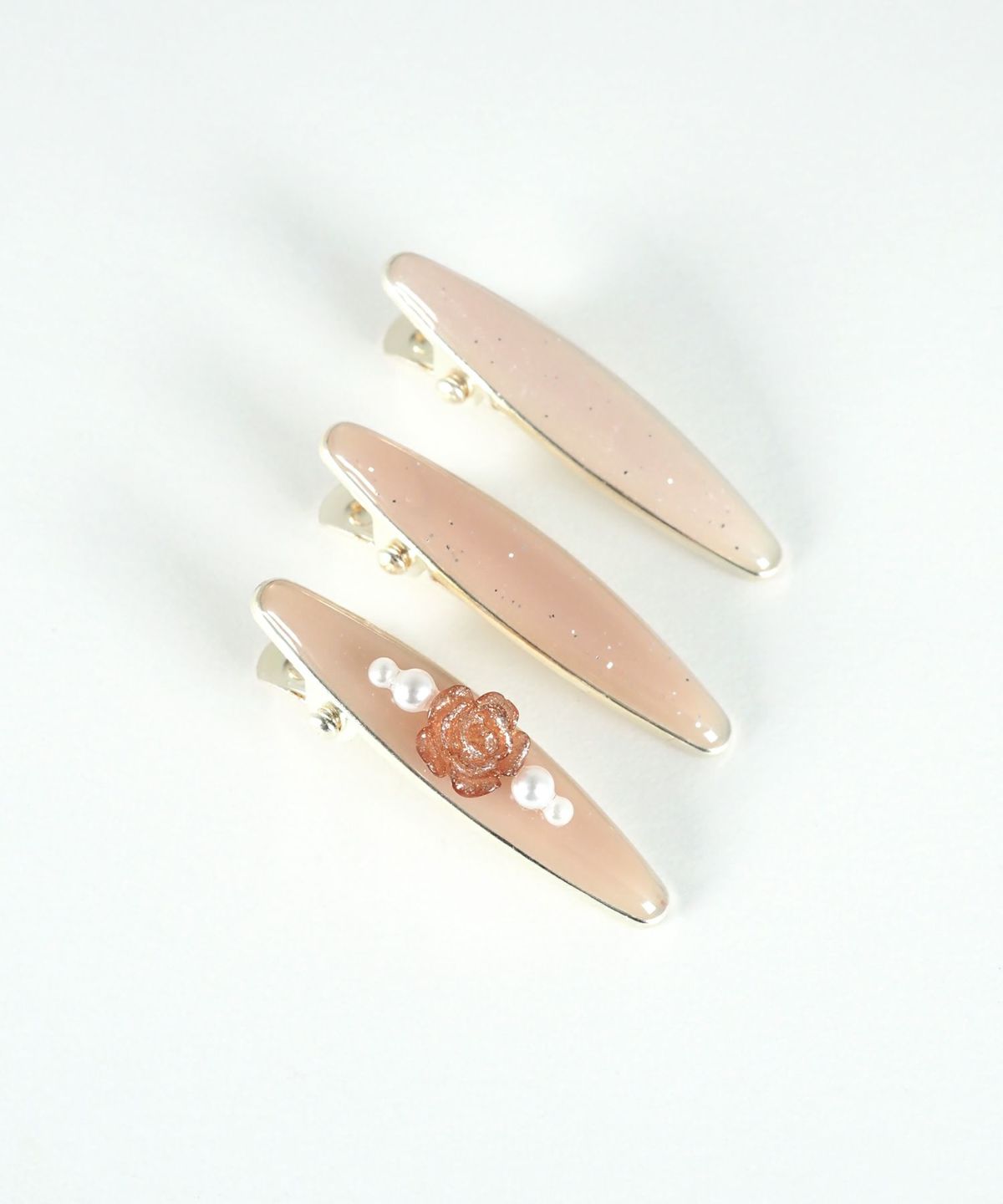 ローズパールエポミニヘアクリップ3Pセット