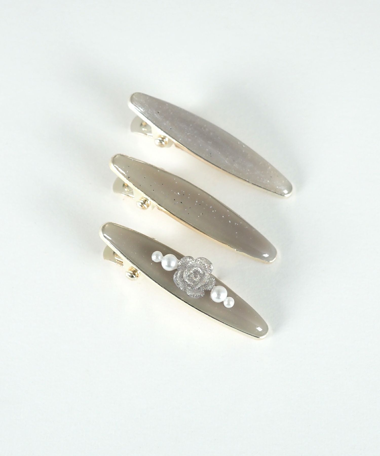 ローズパールエポミニヘアクリップ3Pセット