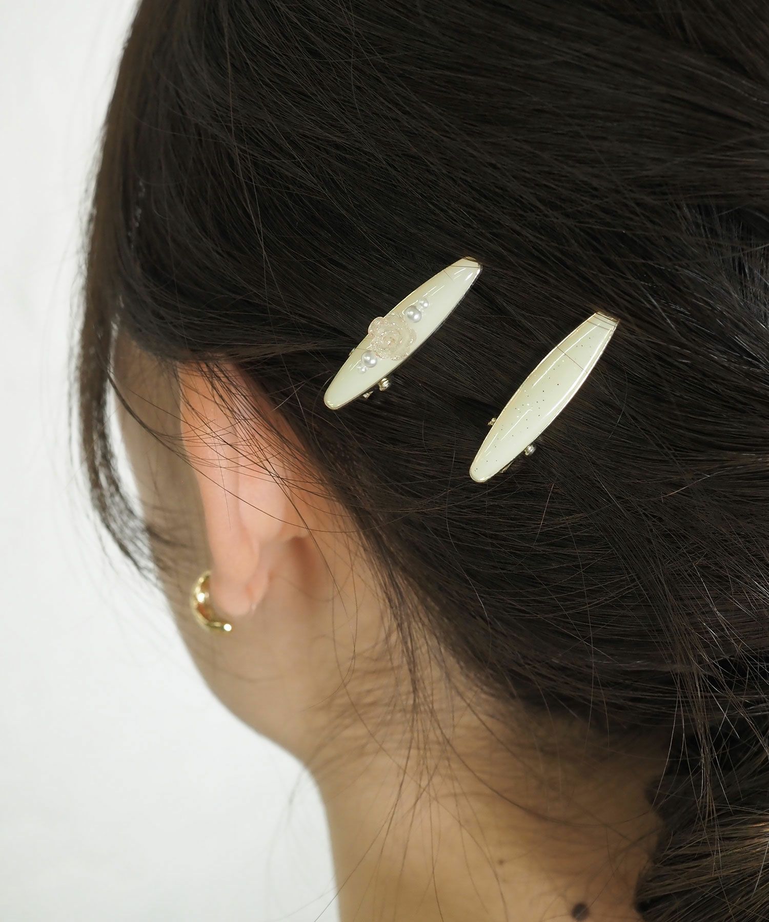 ローズパールエポミニヘアクリップ3Pセット